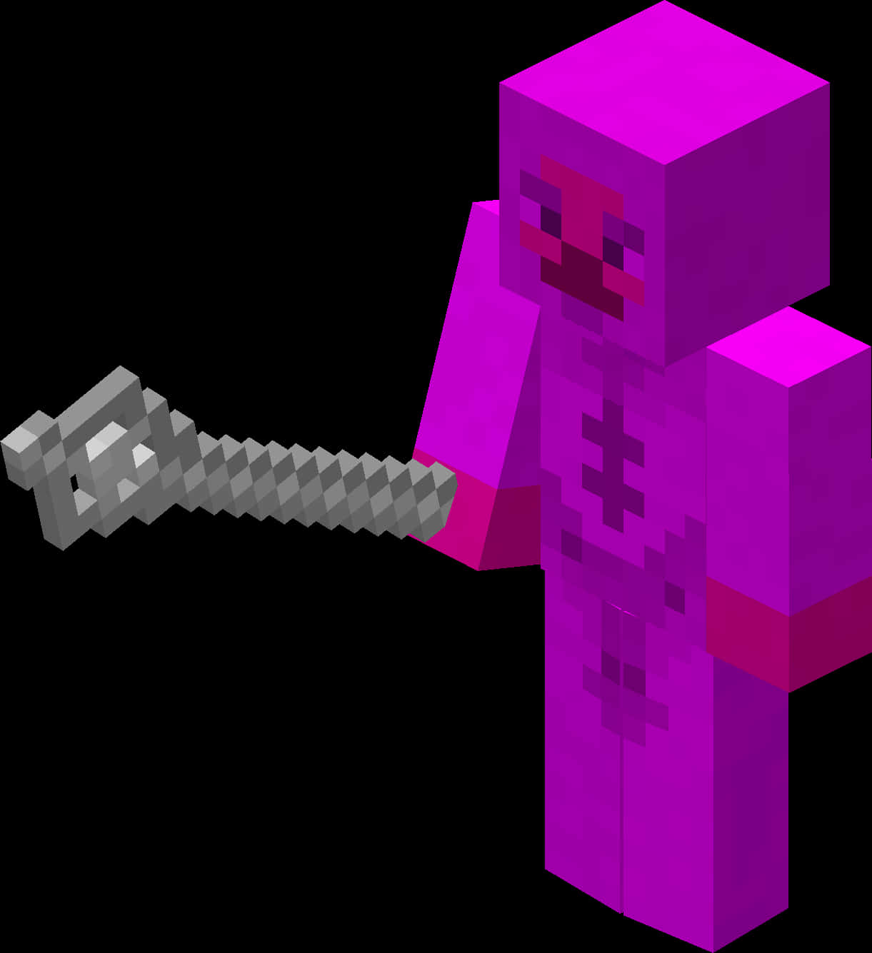 Minecraft: Μωβ χαρακτήρας με αξίνα Ταπετσαρία