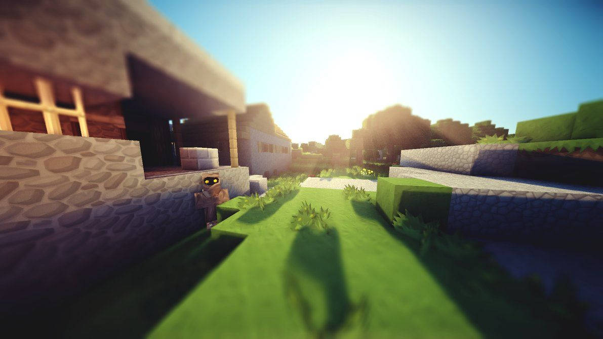 Μια φωτεινή, ηλιόλουστη μέρα στο Minecraft Ταπετσαρία