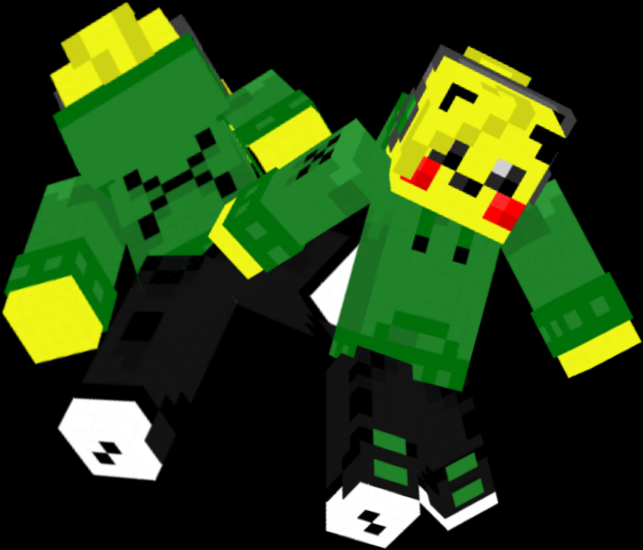 Minecraft_ Δέρμα_ Πράσινο_ Pixel_ Χαρακτήρες Ταπετσαρία