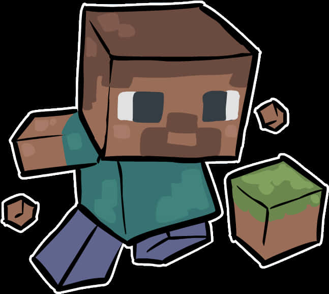 Διανυσματικός Χαρακτήρας και Μπλοκ του Minecraft Ταπετσαρία