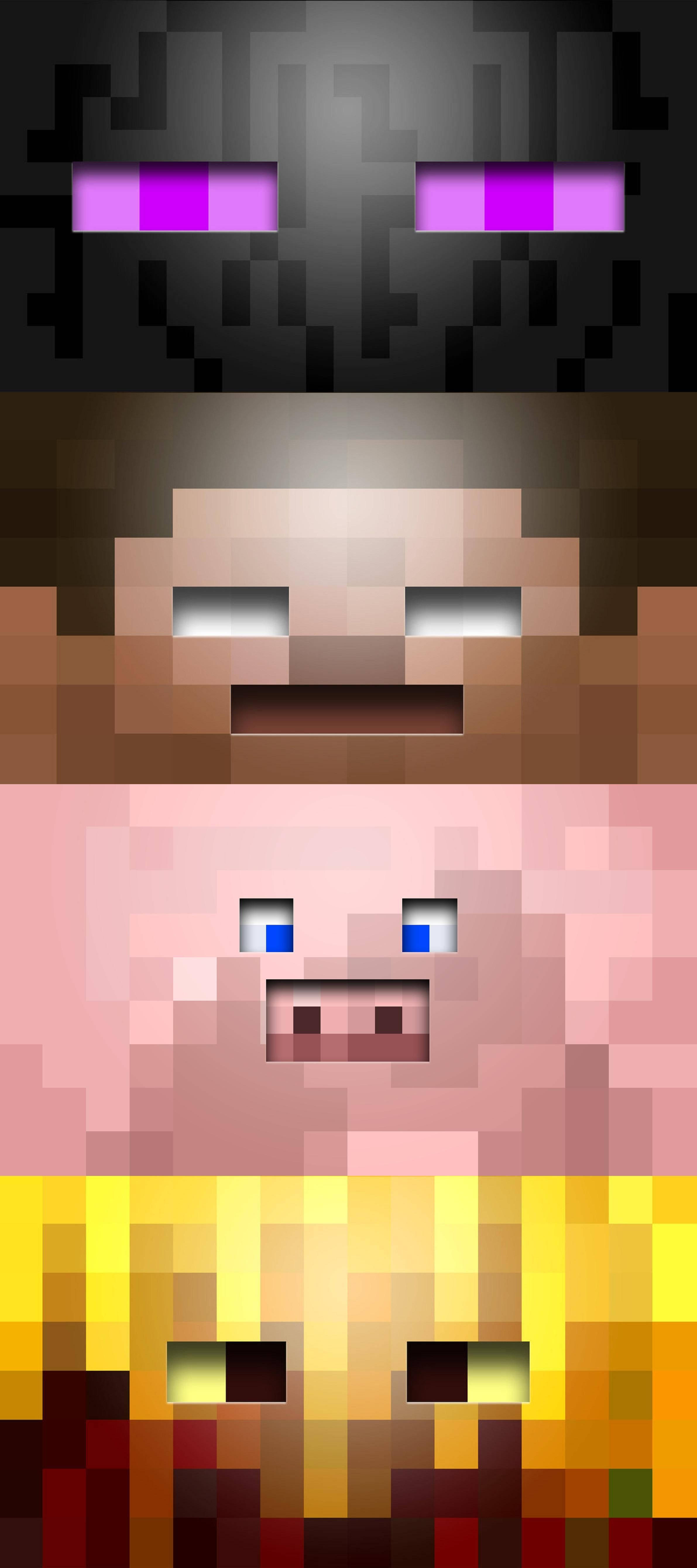 Minecraft Τηλέφωνο Χαρακτήρας με Χαριτωμένα Μάτια Ταπετσαρία