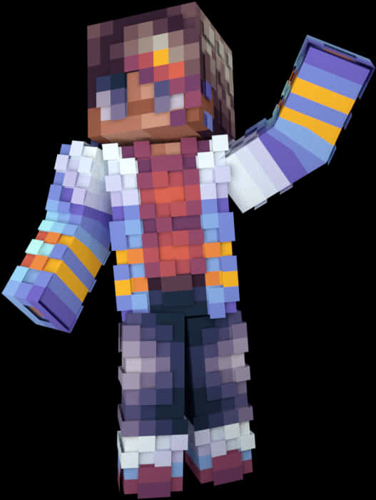Χαρακτήρας Minecraft με Πολύχρωμη Πανοπλία Ταπετσαρία
