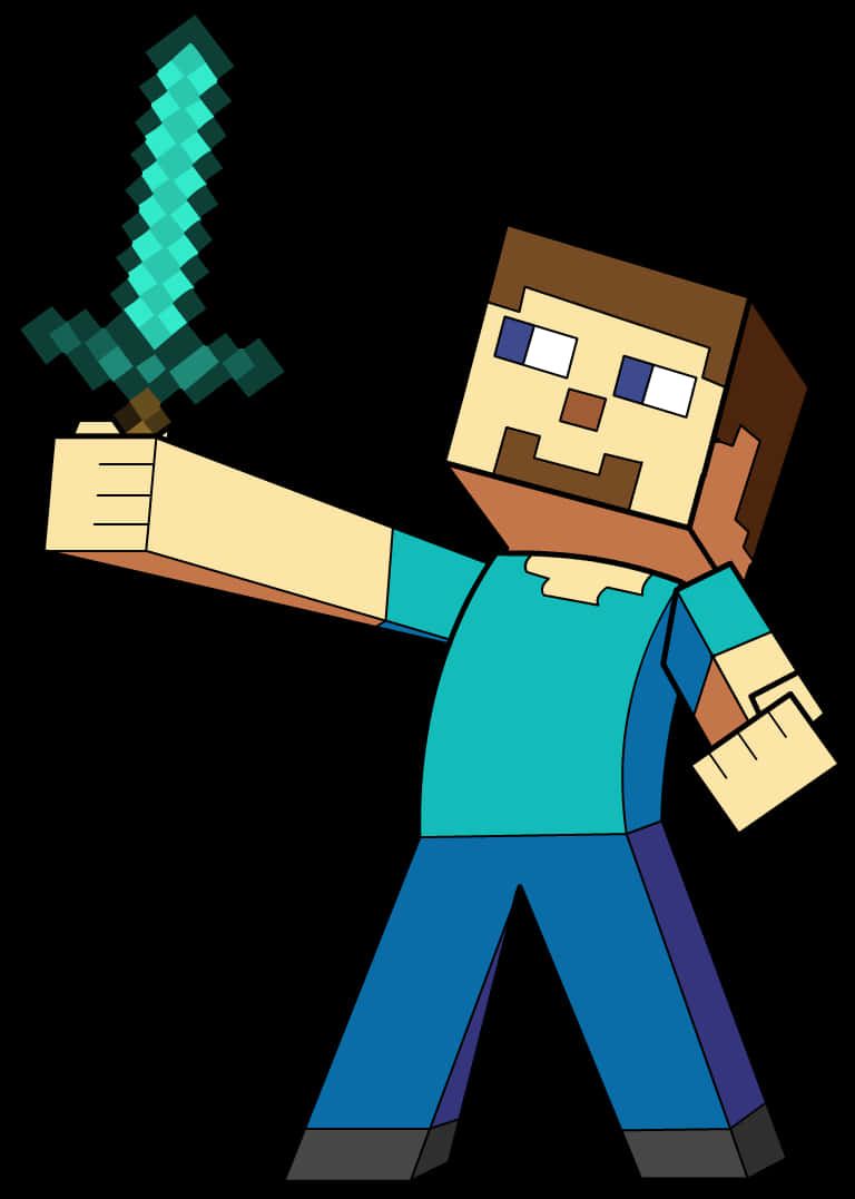 Χαρακτήρας Minecraft με Σπαθί Ταπετσαρία