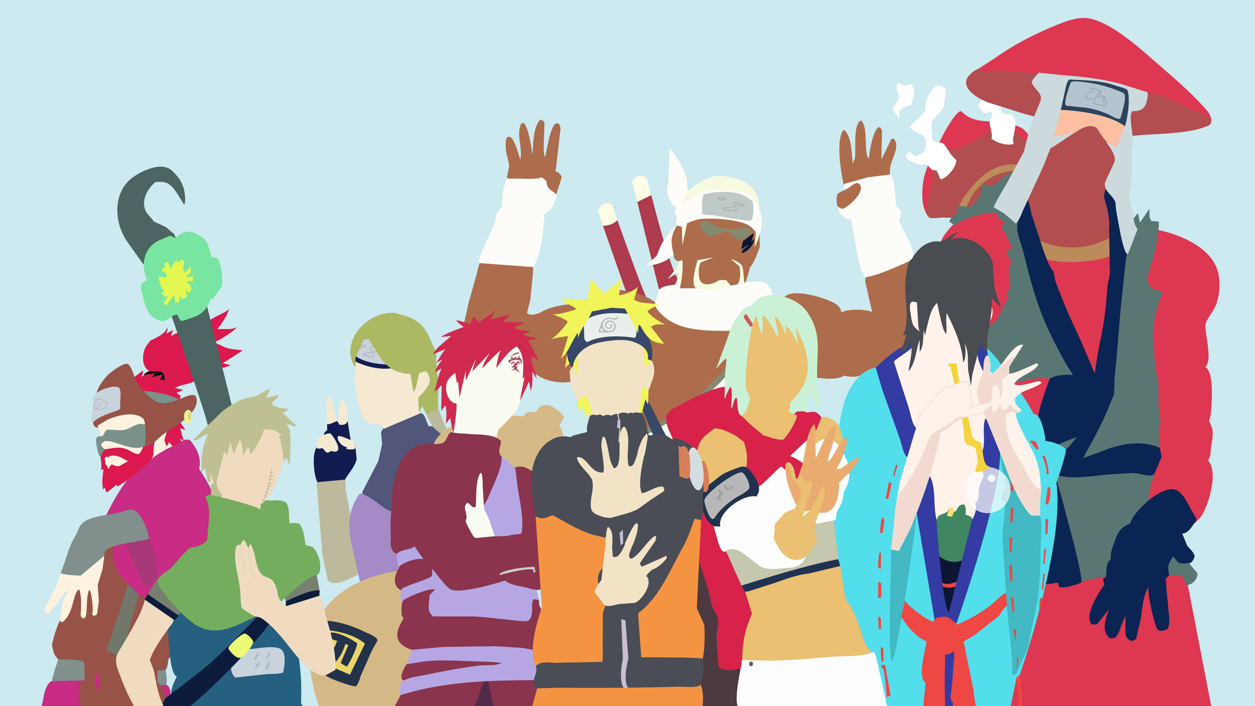 Minimalistικές Jinchurikis Naruto 4K Ταπετσαρία