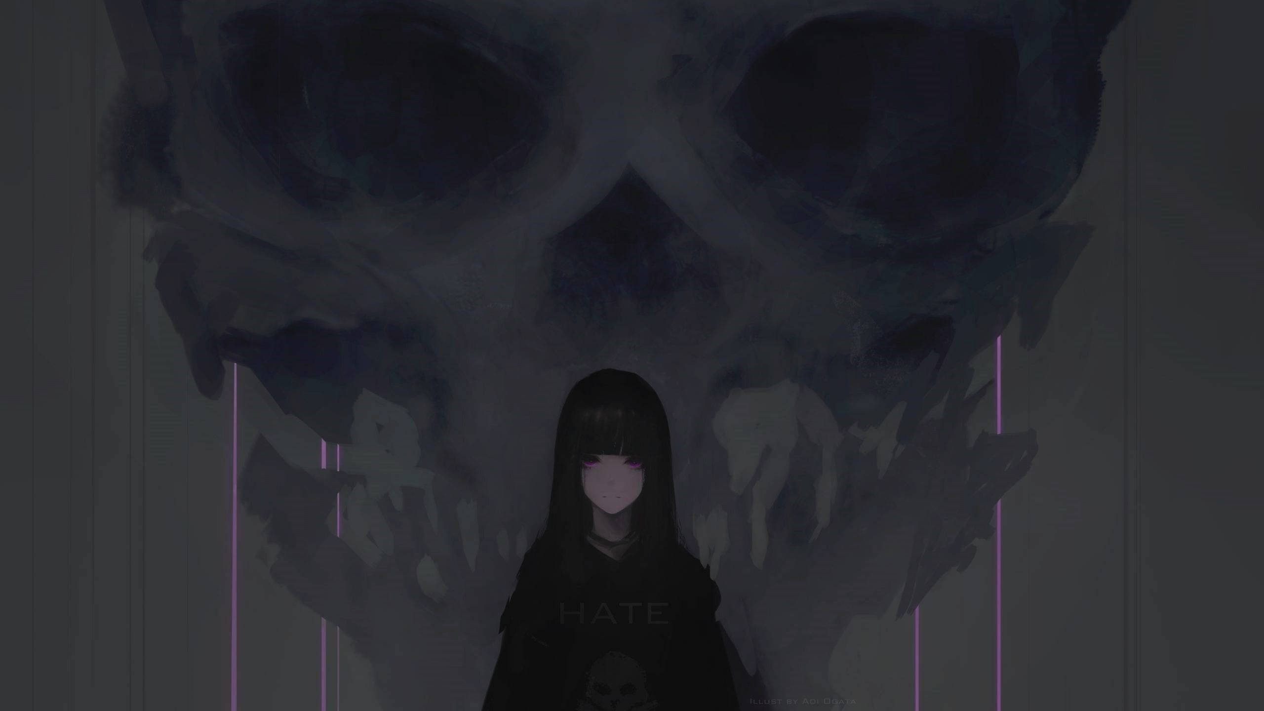 Miss Han Chan Μαύρο Anime Ταπετσαρία