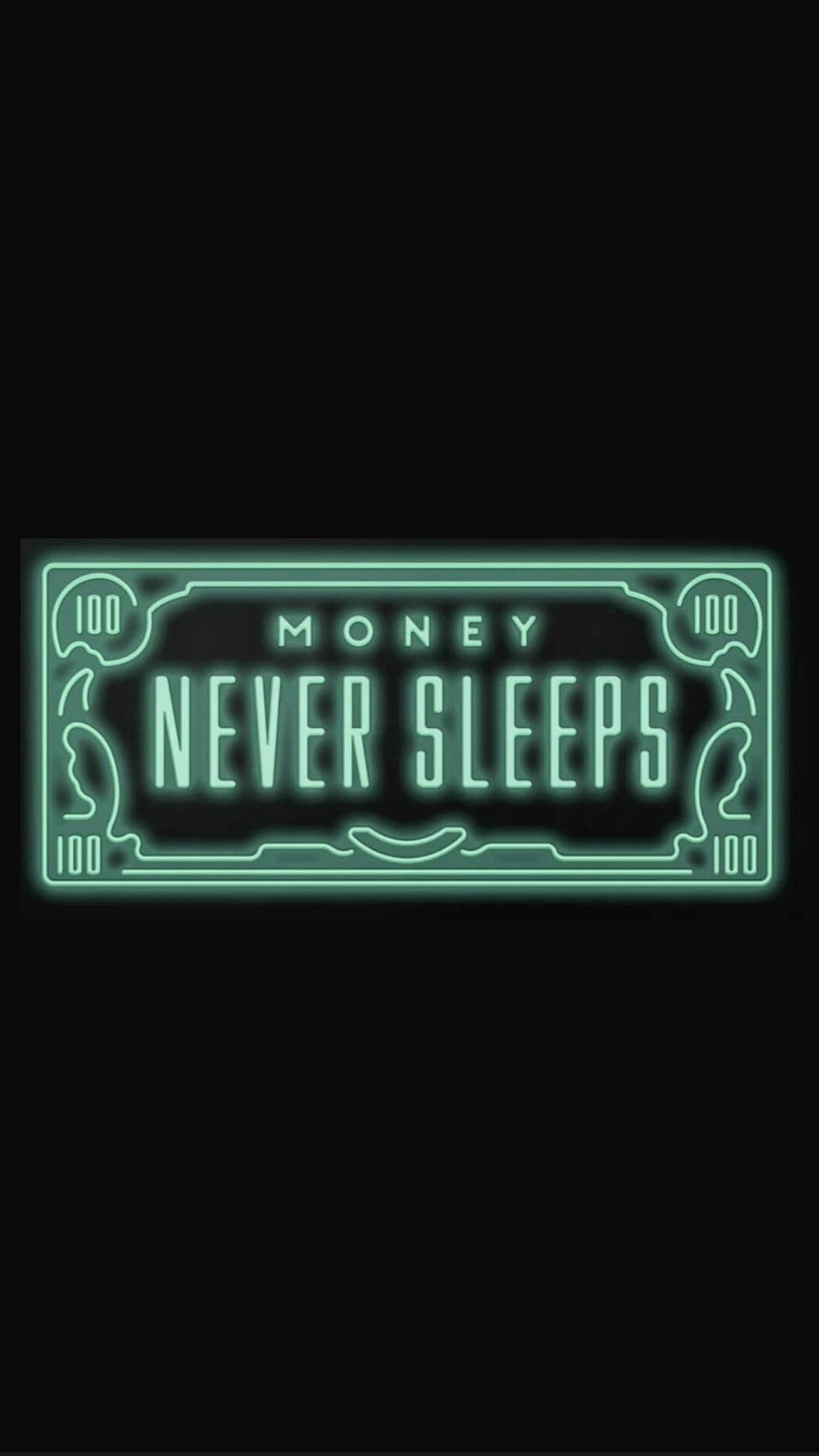 Money Never Sleeps Νέον Πράσινη Αισθητική Ταπετσαρία