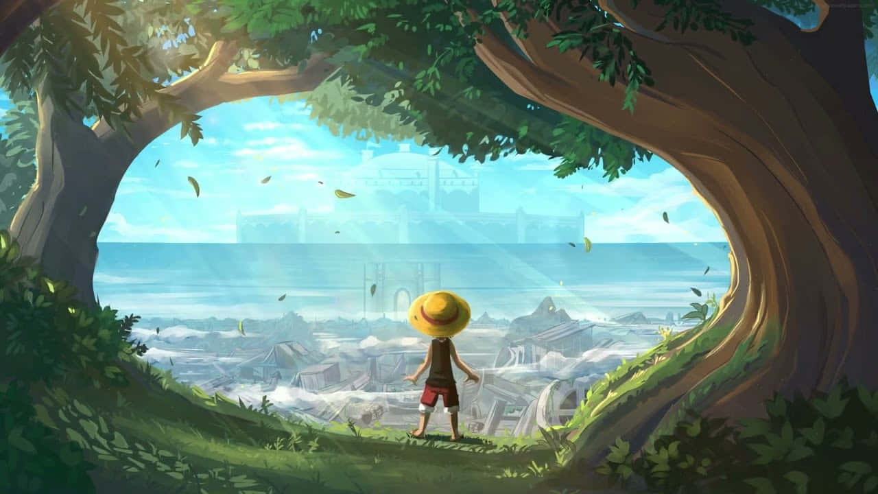 Ο Monkey D. Luffy ταξιδεύει στο Grand Line αναζητώντας το One Piece Ταπετσαρία