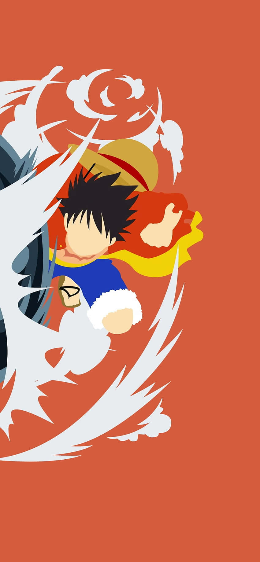 Monkey D. Luffy Πορτοκαλί Άνιμε Ταπετσαρία