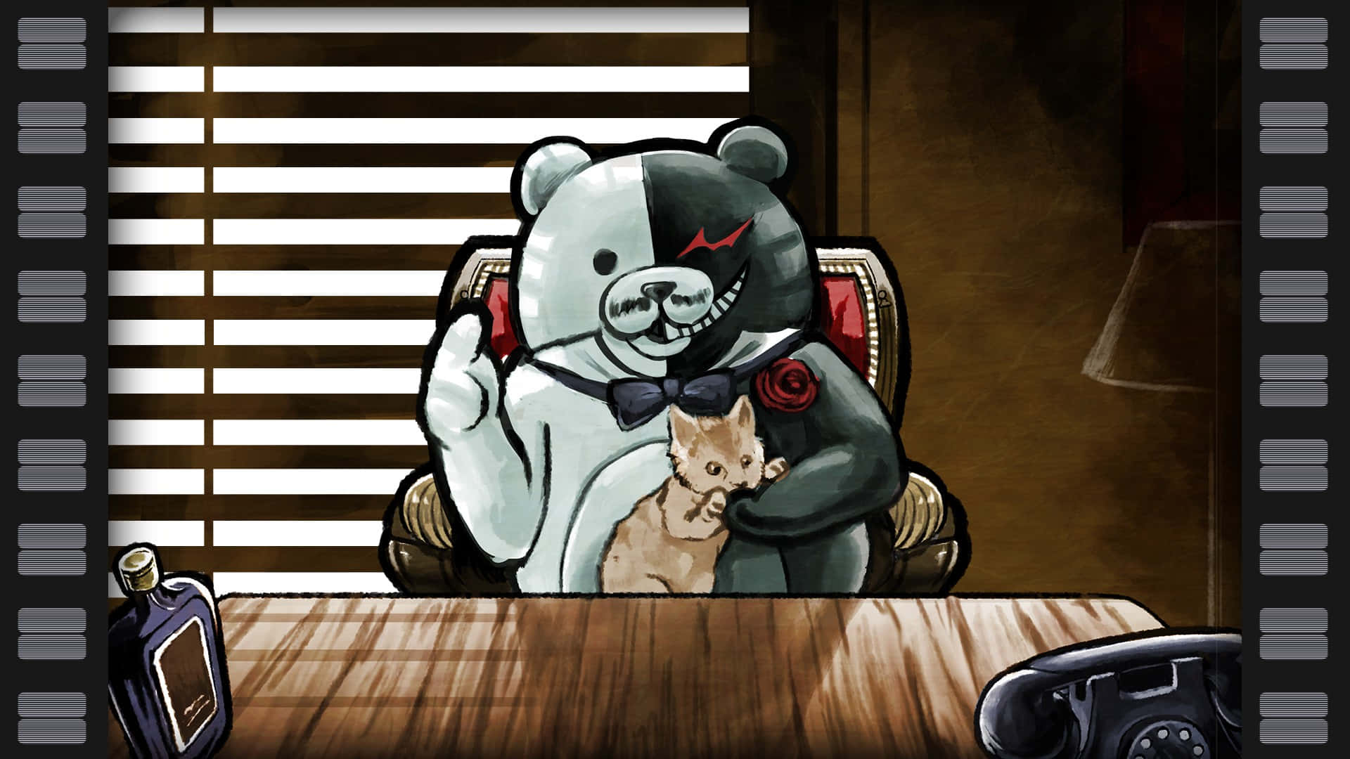 Monokuma με Γάτα Ταπετσαρία