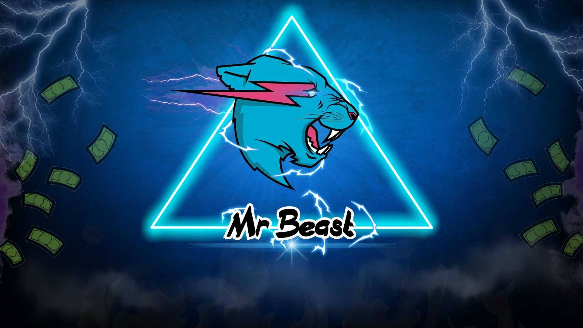 Λογότυπο Mr Beast με Νέον Τρίγωνο Ταπετσαρία