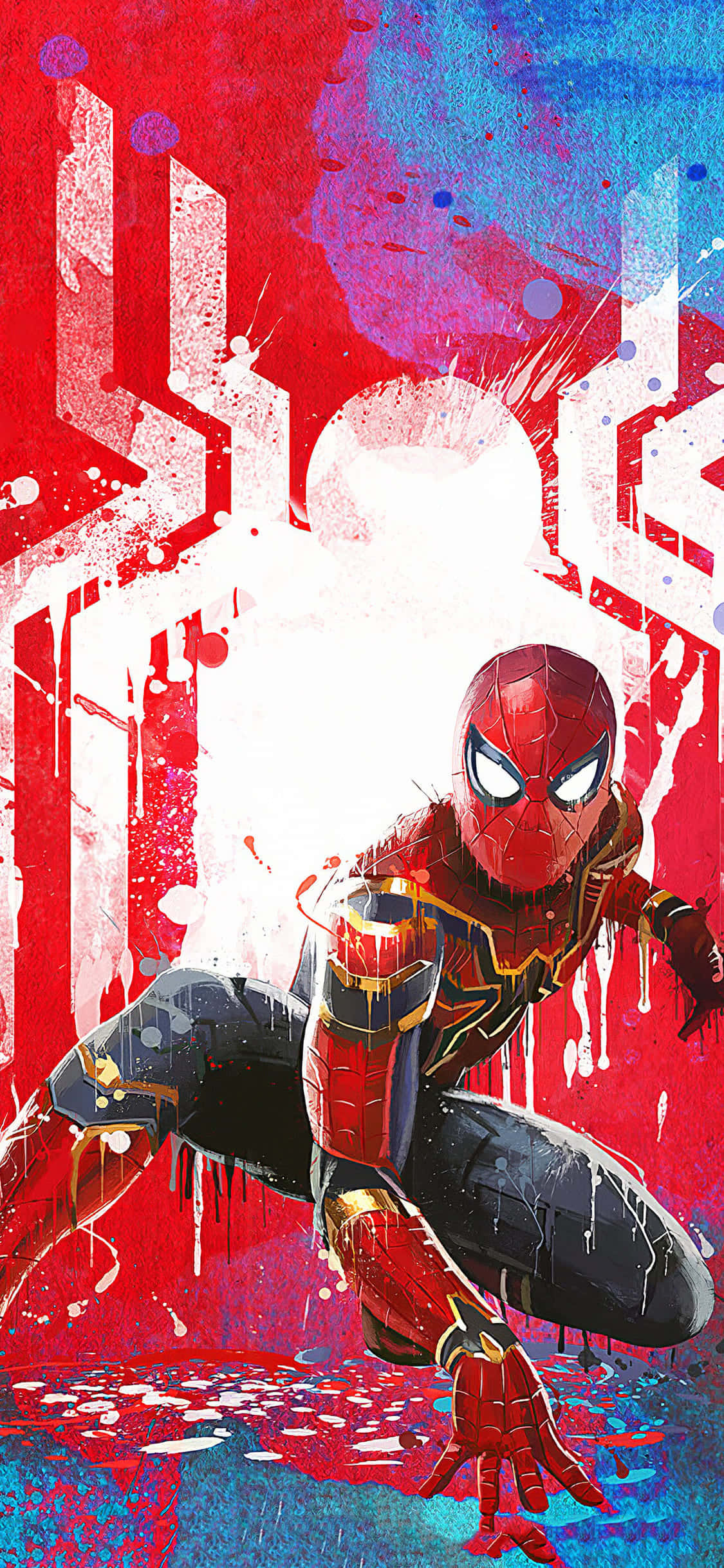 Ένα επικό mural του Spiderman τη νύχτα Ταπετσαρία