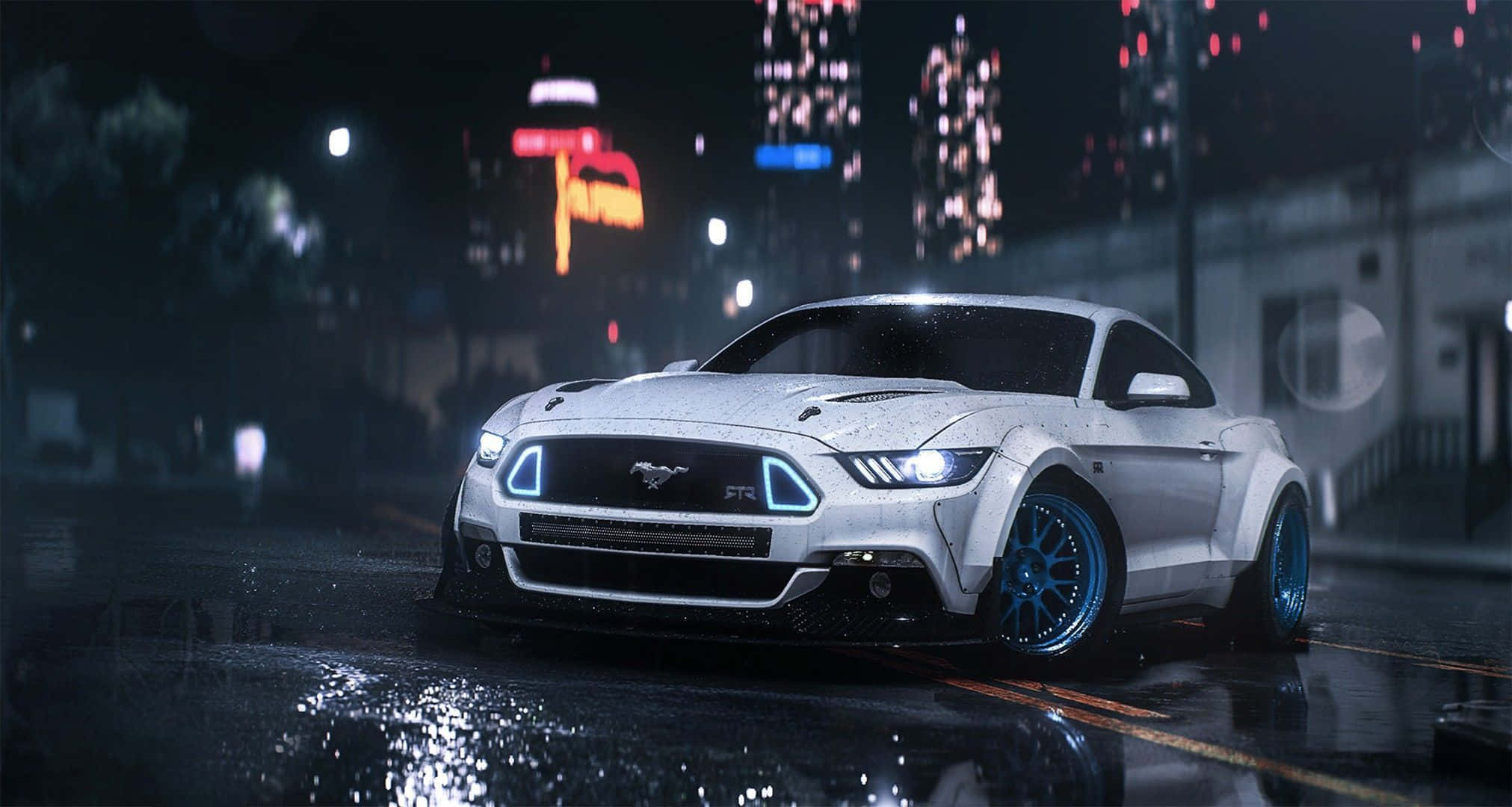 Εικόνα Λευκού Mustang Αυτοκινήτου Ταπετσαρία