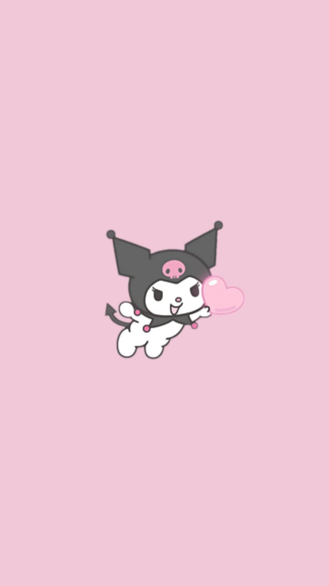 Αντίπαλος της My Melody, Kuromi, κρατώντας καρδιά Ταπετσαρία