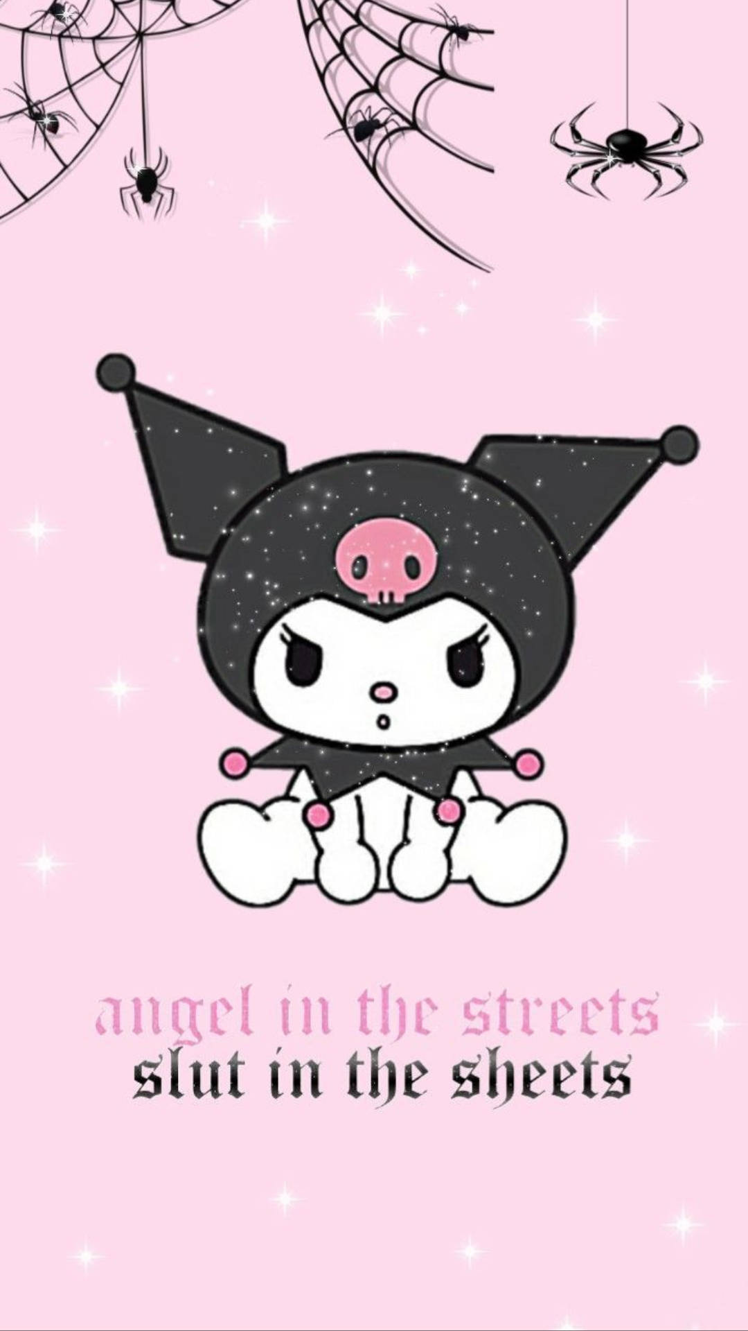 My Melody Kuromi με αράχνες και ιστούς — Sanrio GIF Ταπετσαρία