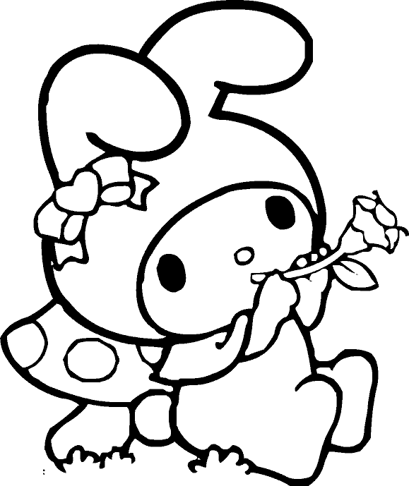 Περίγραμμα Χρωματισμού My Melody Ταπετσαρία
