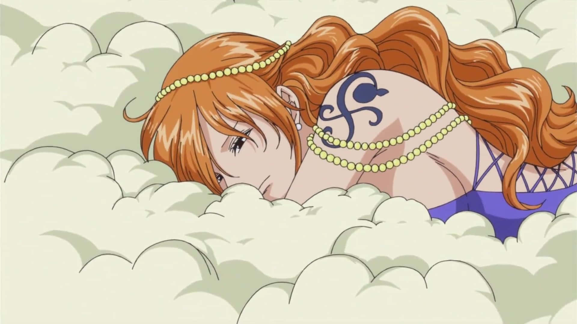 Nami One Piece Κοιμάται στο Μαλλί του Yomo Ταπετσαρία