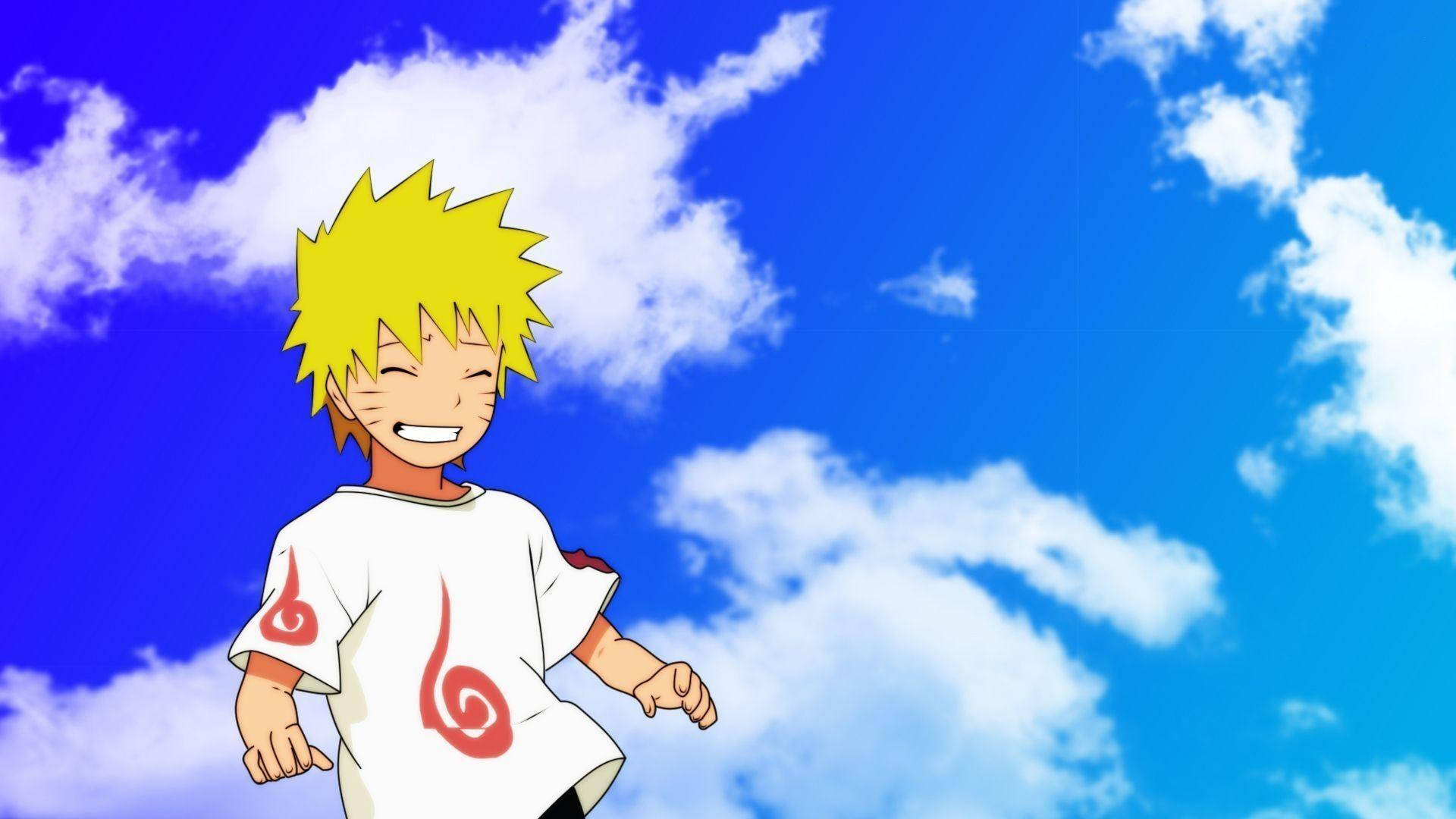 Χαριτωμένο φόντο ουρανού με τον Naruto Ταπετσαρία