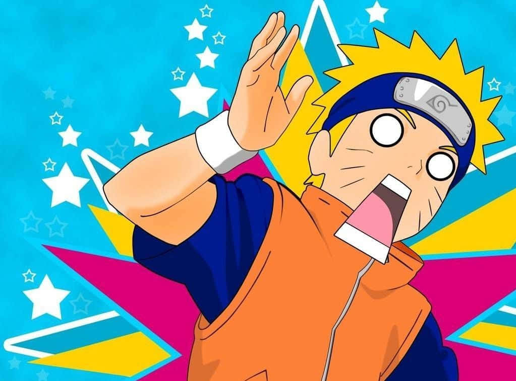 Πολύχρωμο Αστείο Ψηφιακό Έργο Τέχνης Naruto Ταπετσαρία