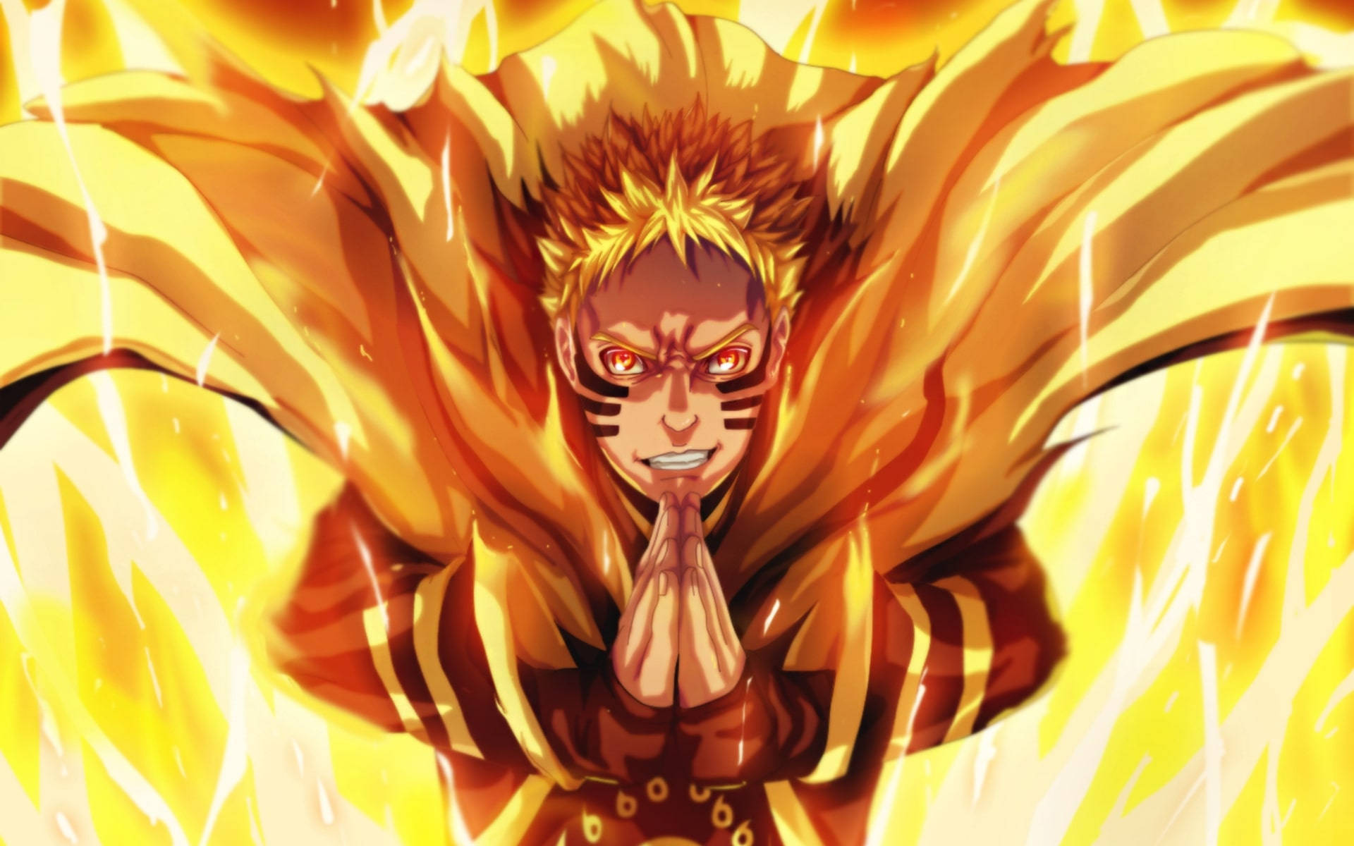 Naruto Baryon Mode Κίτρινες Φλόγες Ταπετσαρία