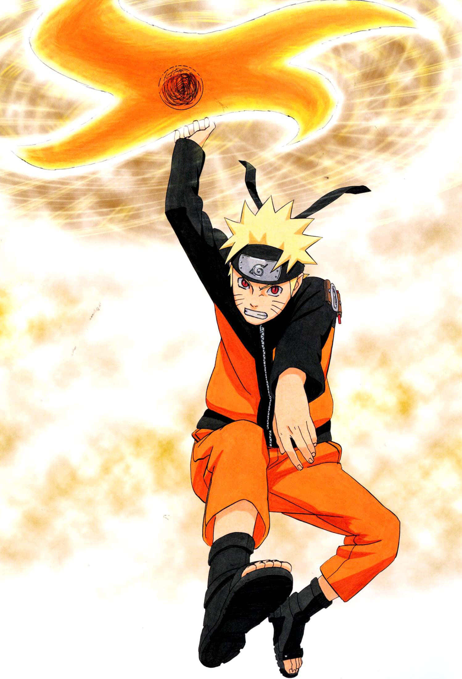 Επική πόζα δράσης του Naruto σε μυστικιστικό φόντο Ταπετσαρία