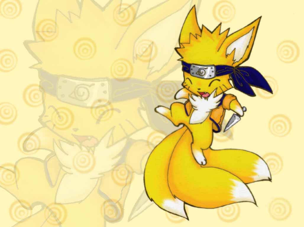 Χαριτωμένο Naruto Chibi Kyuubi Ταπετσαρία