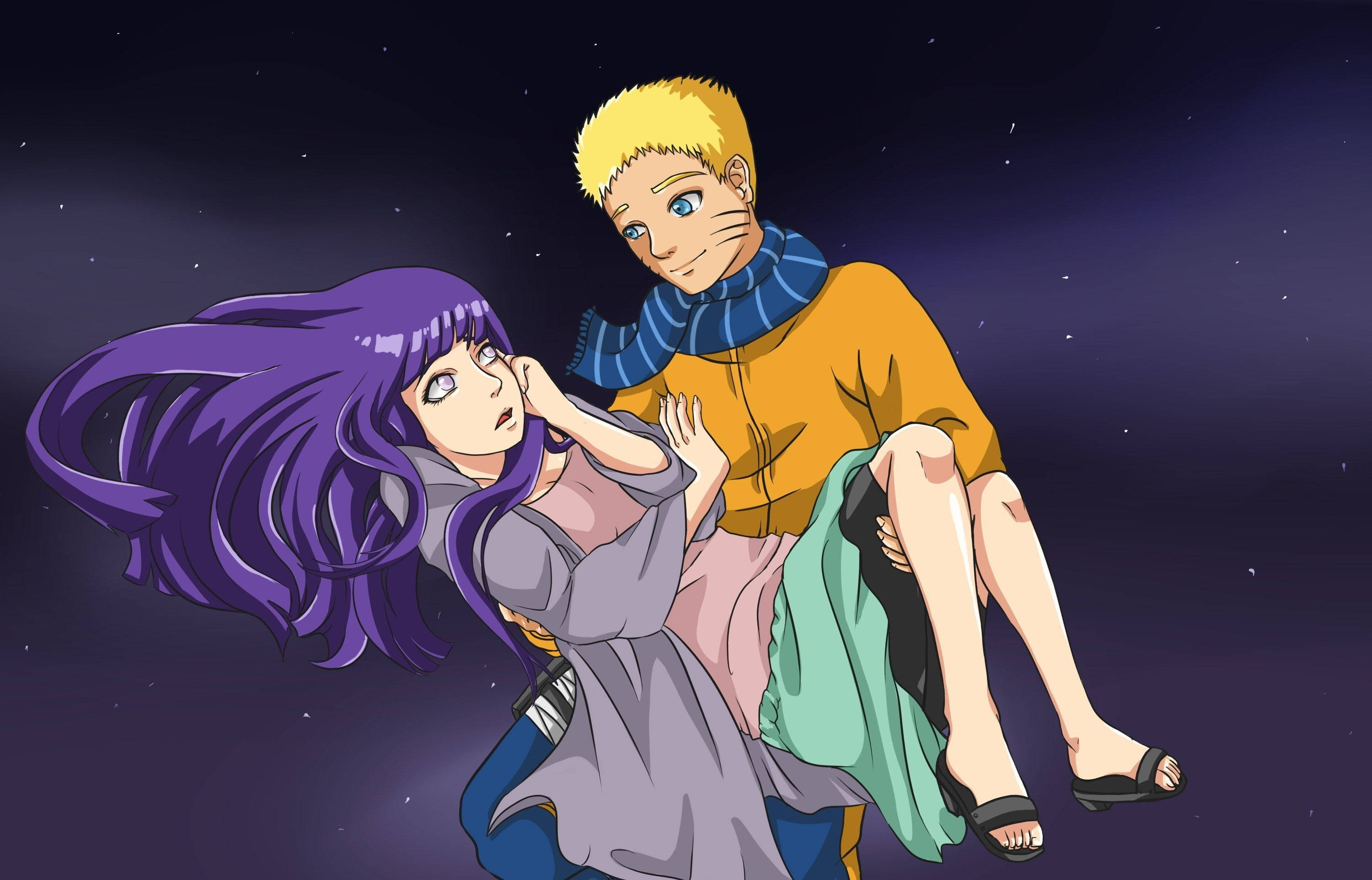Ζωντανή Naruto που κρατά την Hinata Ταπετσαρία