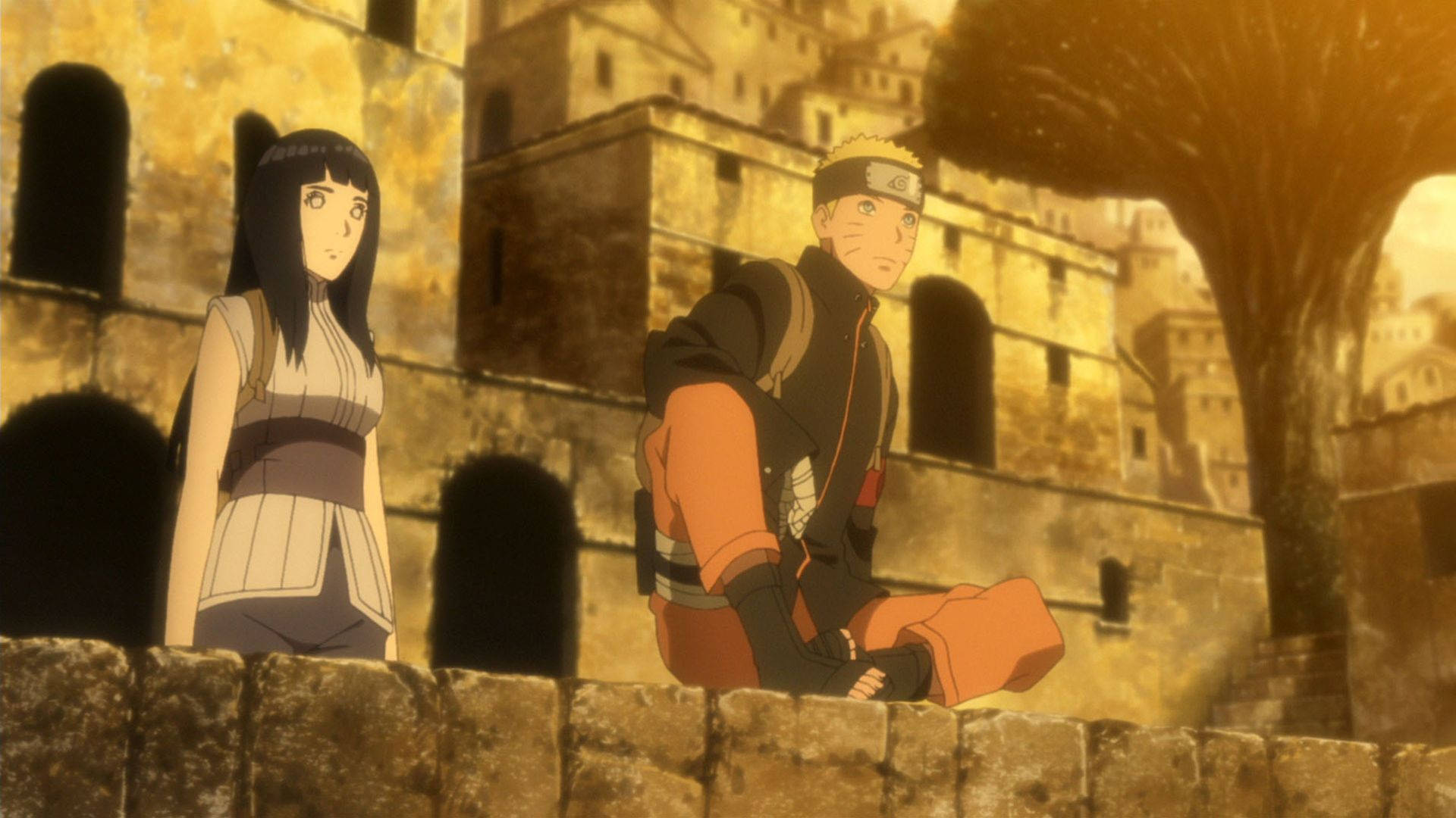 Naruto και Hinata σε Πέτρινη Κατασκευή Ταπετσαρία