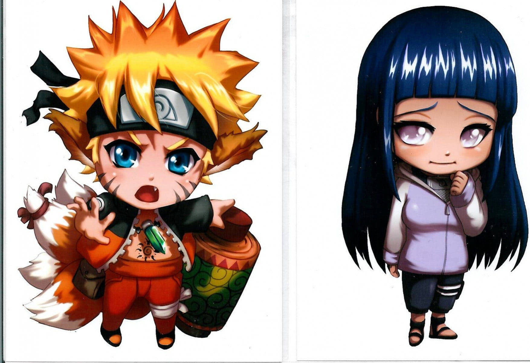 Χαριτωμένο ψηφιακό έργο τέχνης με τον Naruto και την Hinata Ταπετσαρία