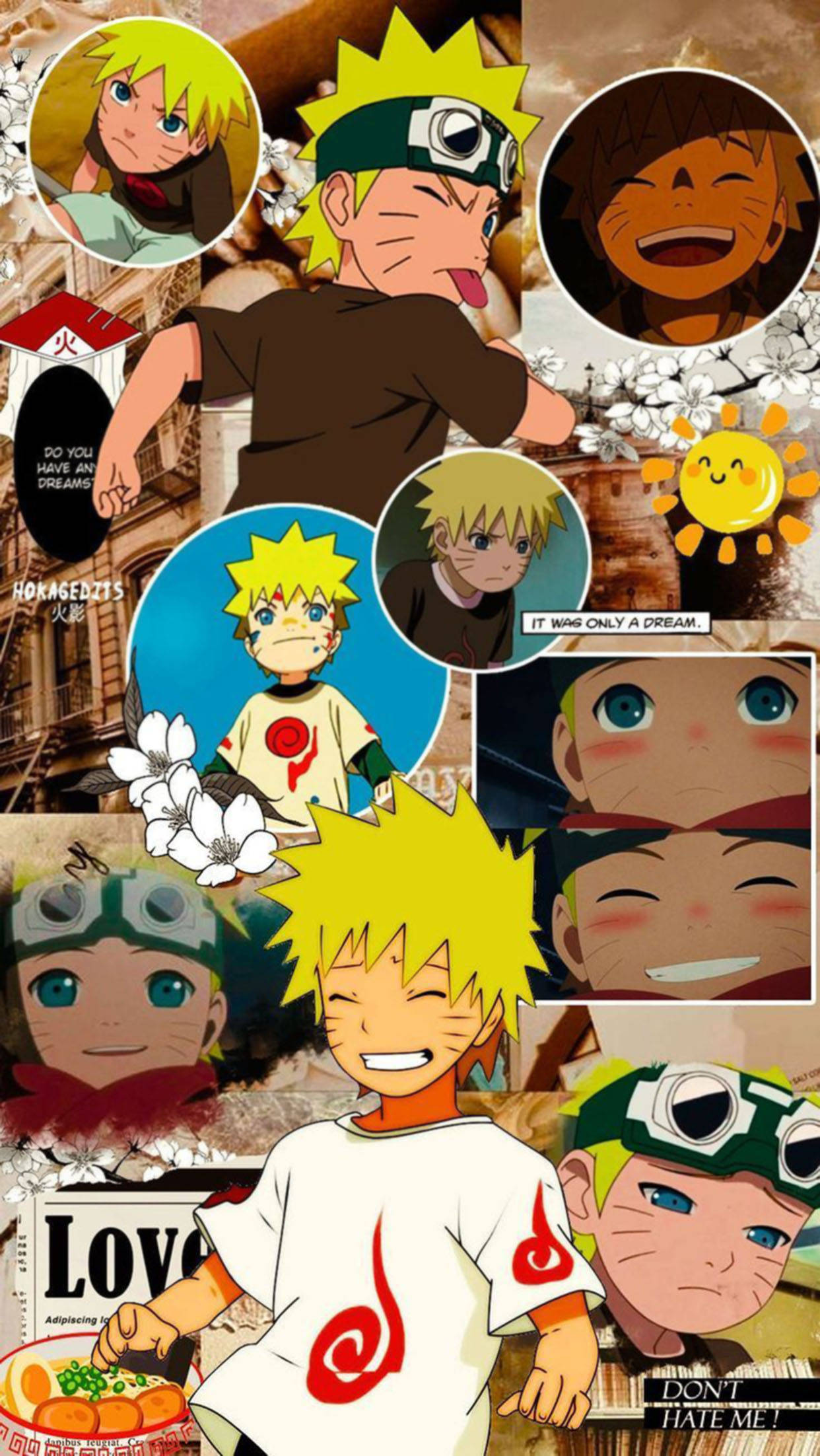 Χαριτωμένο Κολάζ Naruto Ταπετσαρία
