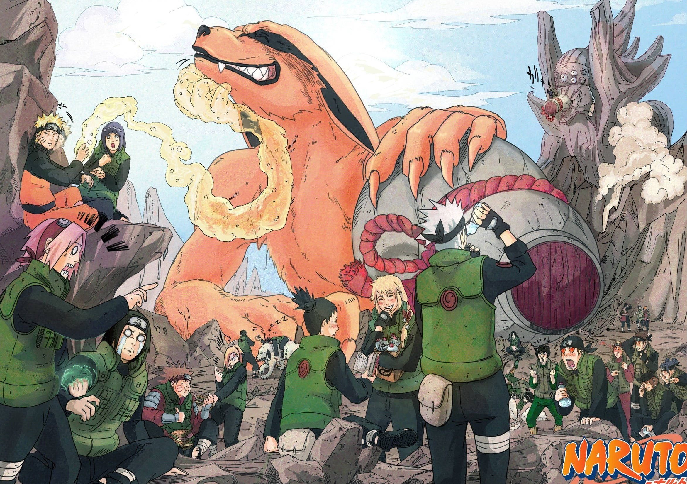 Naruto Live Kurama Πάνω από τους Χαρακτήρες Ταπετσαρία