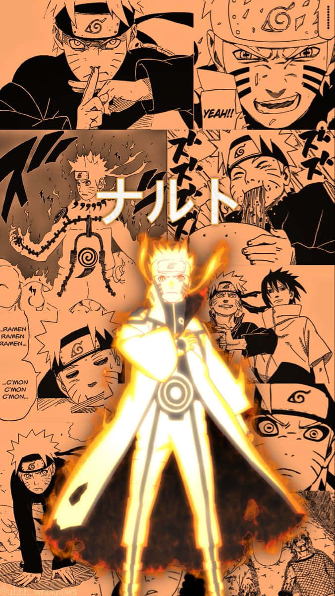 Naruto σε Τσάκρα Mode Πορτοκαλί Anime Ταπετσαρία