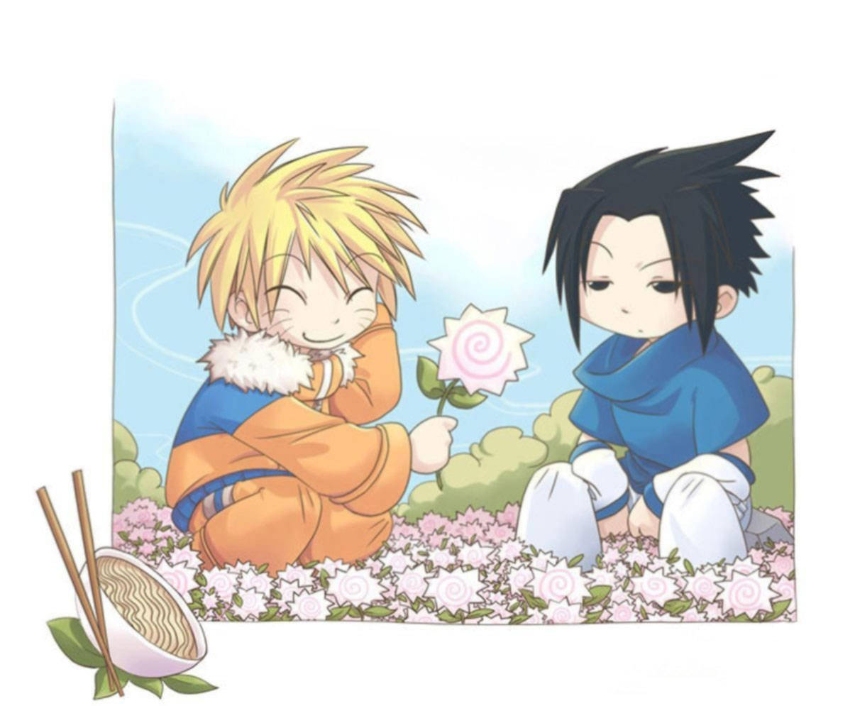 Χαριτωμένο Λουλούδι Naruto με Narutomaki Ταπετσαρία