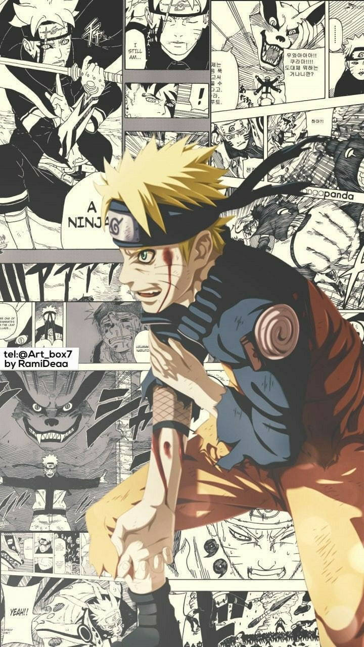 Κινούμενο Naruto με Ματωμένο Χέρι Ταπετσαρία
