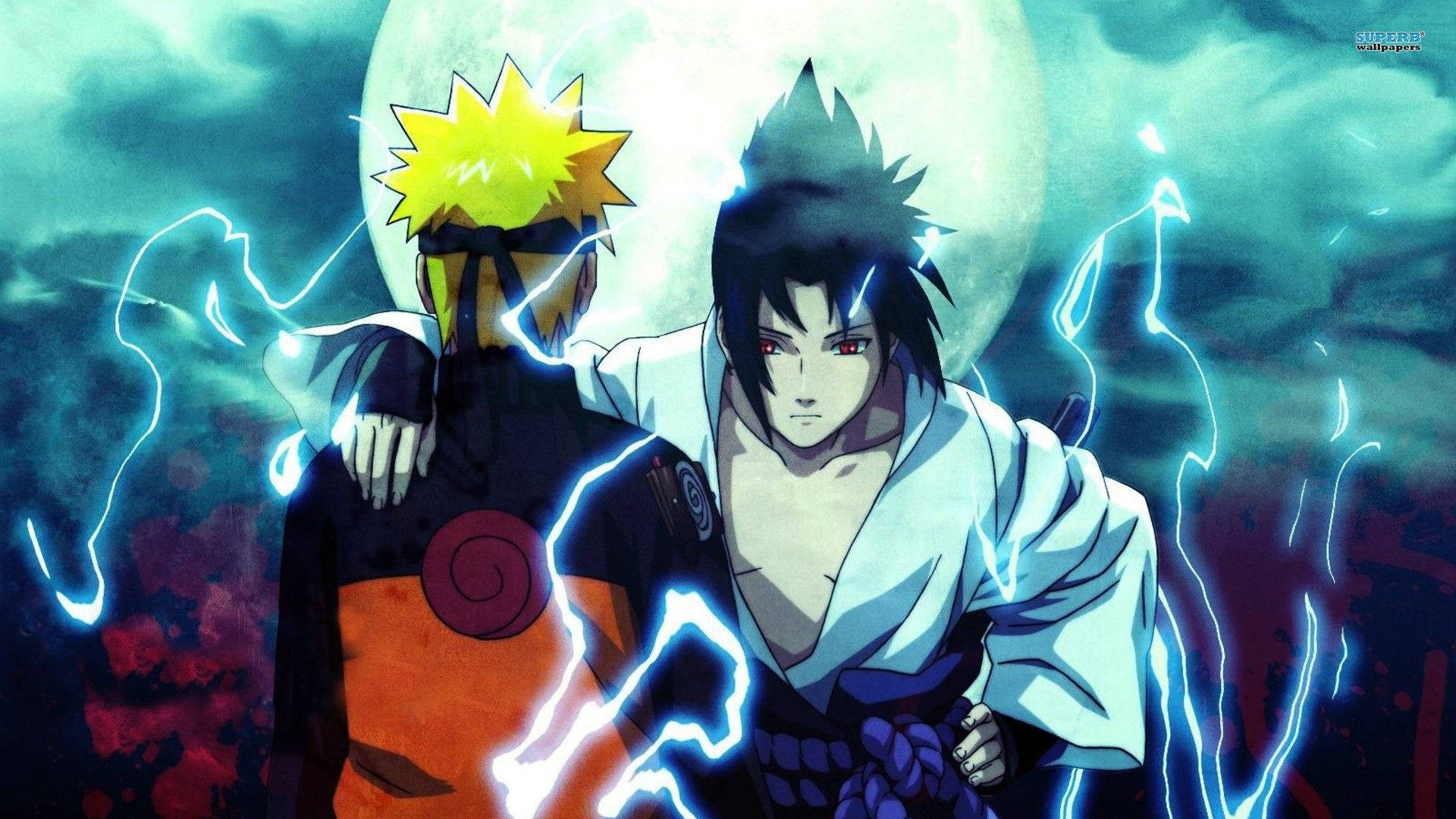 Naruto και Sasuke κάτω από το φεγγάρι Ταπετσαρία