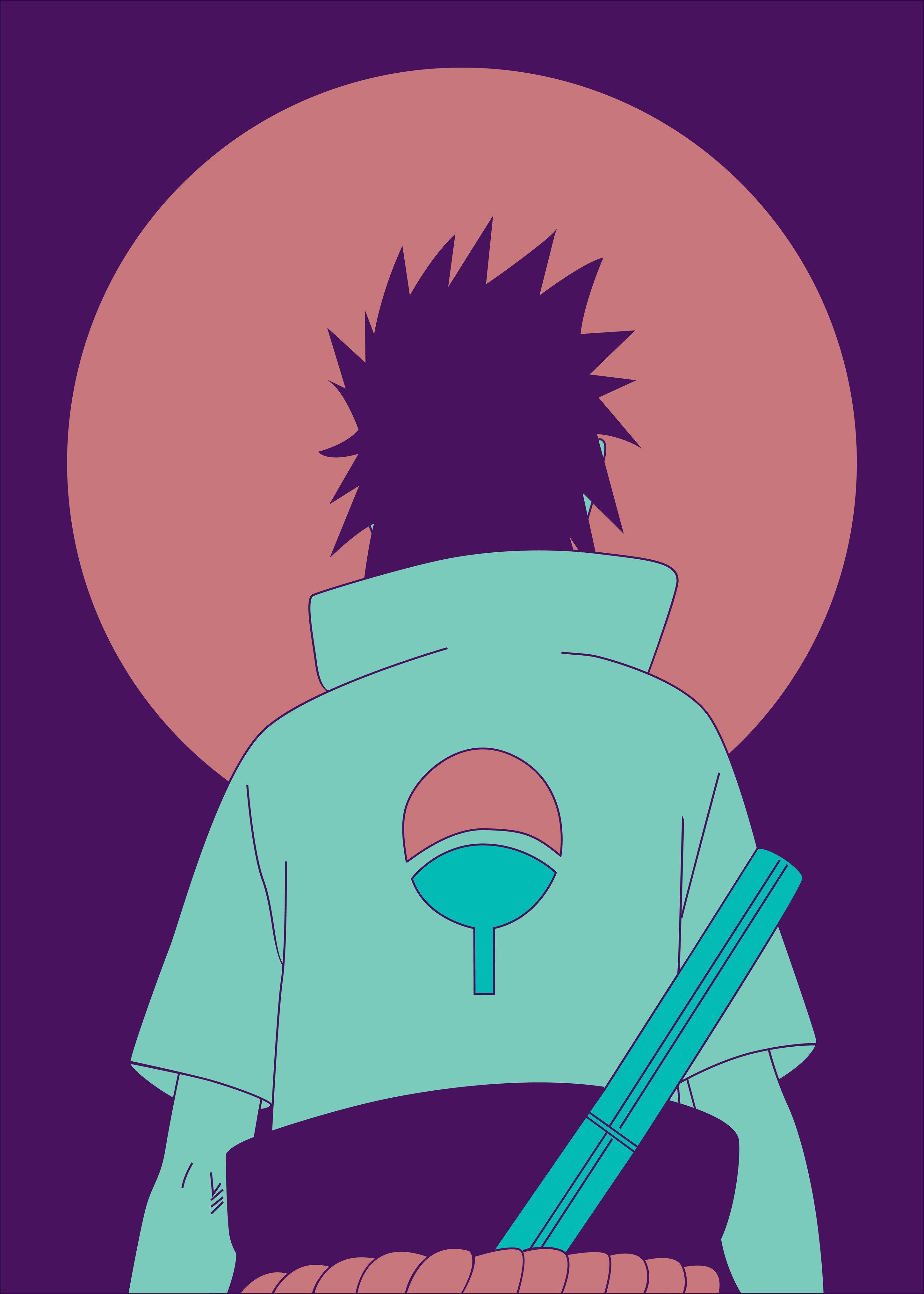Αφίσα Naruto Sasuke Πλάτη Ταπετσαρία