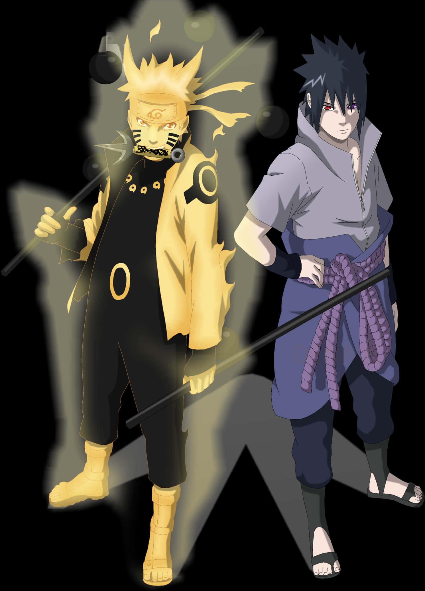 Naruto και Sasuke Εικονογράφηση Anime Ταπετσαρία