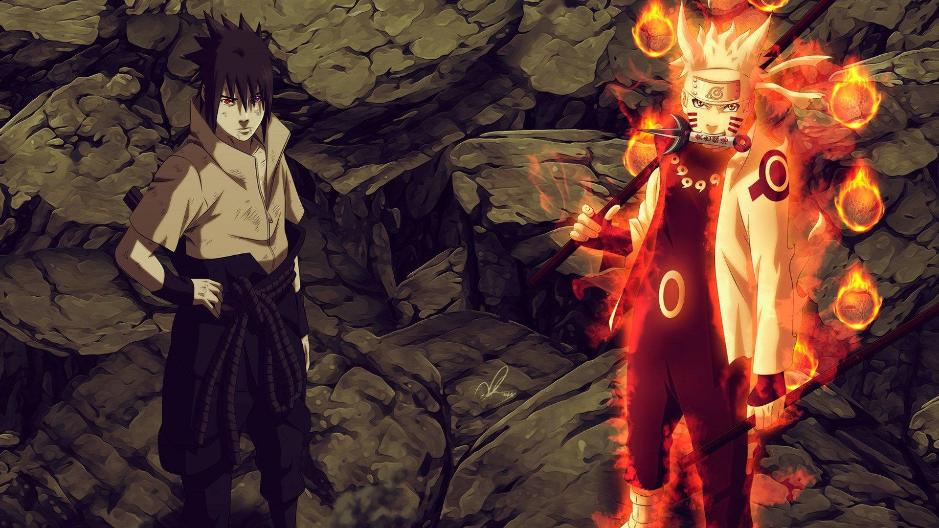 Εκπληκτικός Naruto και Sasuke Μαζί Ταπετσαρία