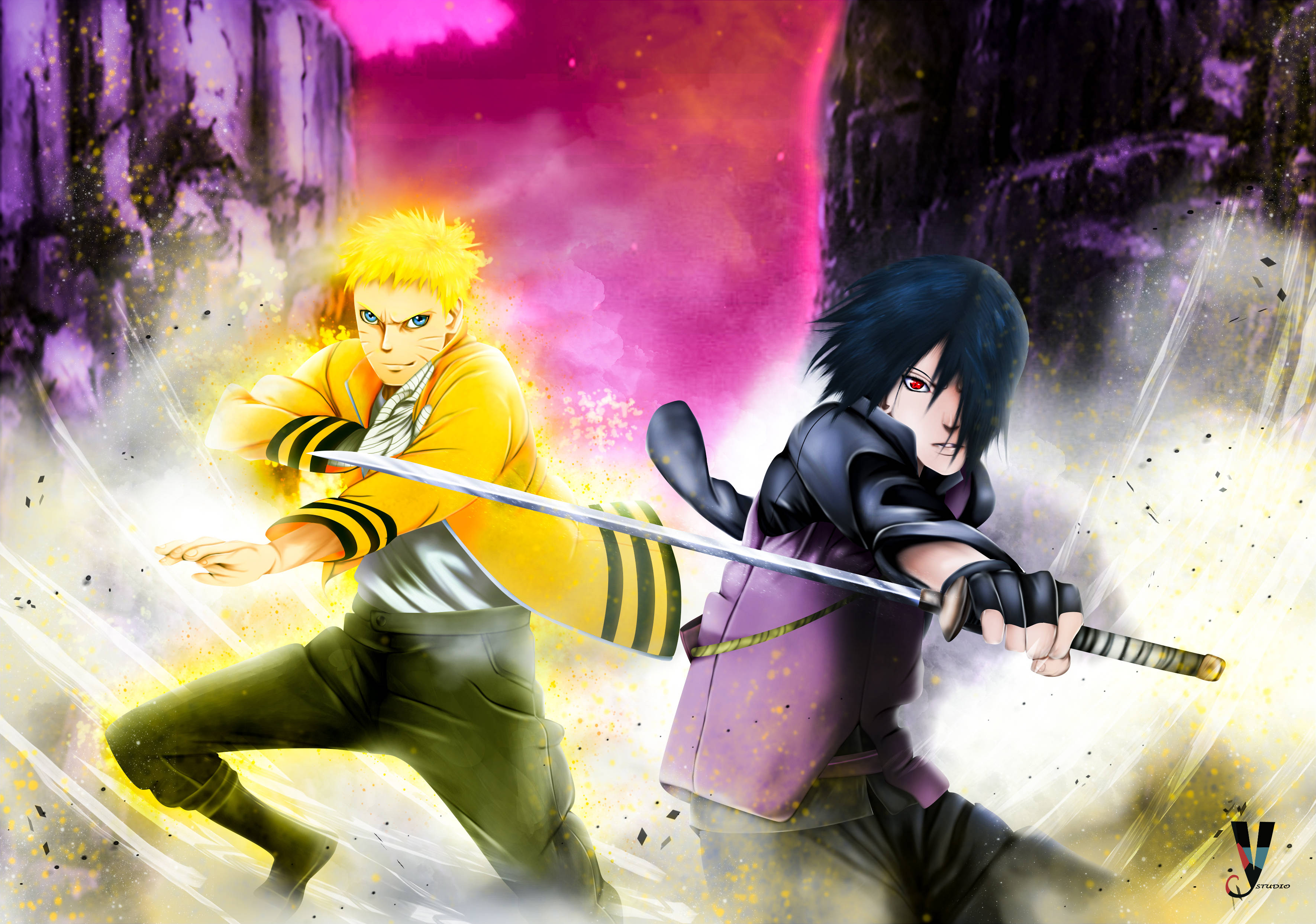 Naruto και Sasuke στο Boruto Ταπετσαρία