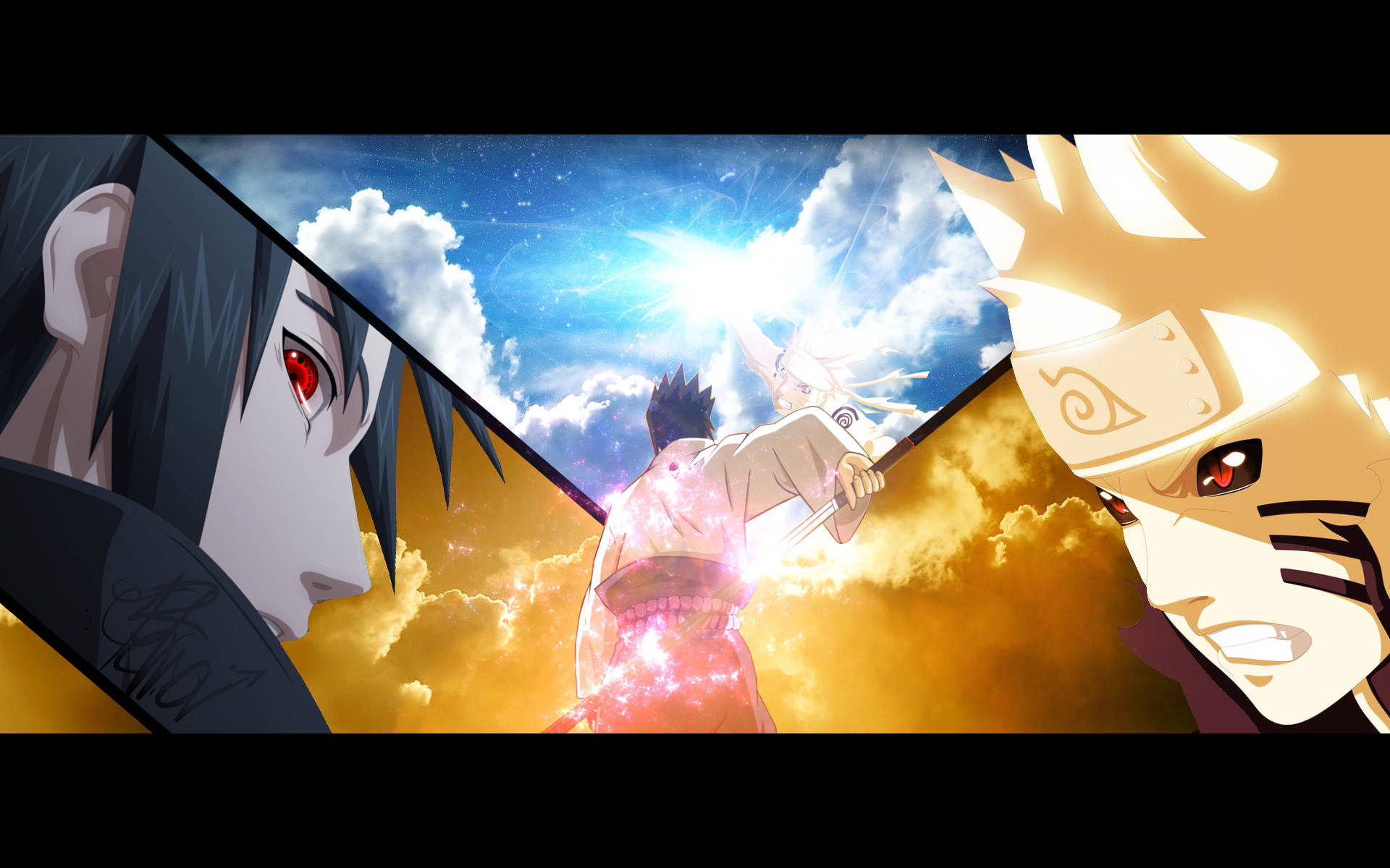 Naruto και Sasuke με Σύννεφα Ταπετσαρία