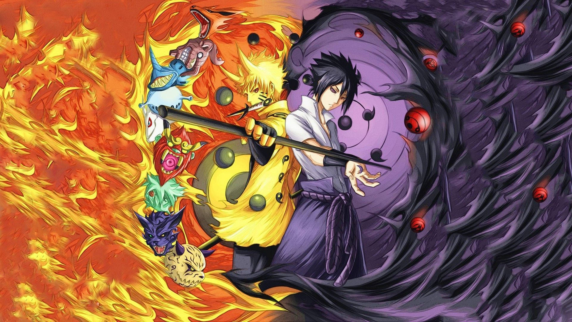 Naruto και Sasuke σε λειτουργία Rikudou Sennin Ταπετσαρία