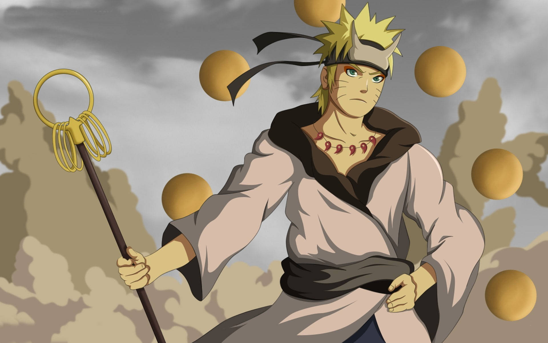 Naruto ζωντανή ταπετσαρία με ράβδο Shakujo Ταπετσαρία