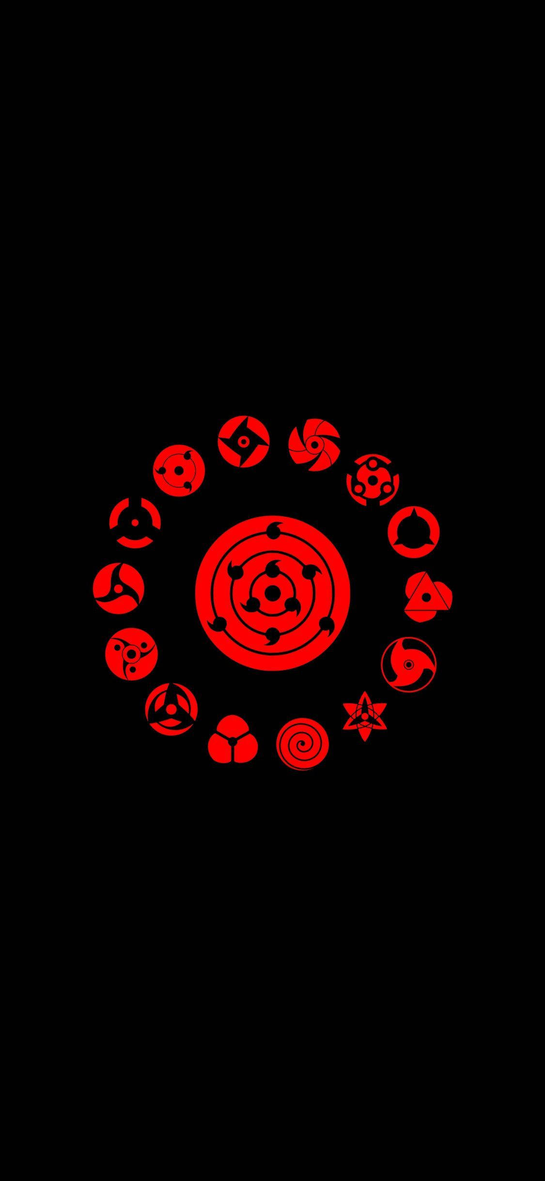 Naruto Σύμβολα Sharingan iPhone Ταπετσαρία