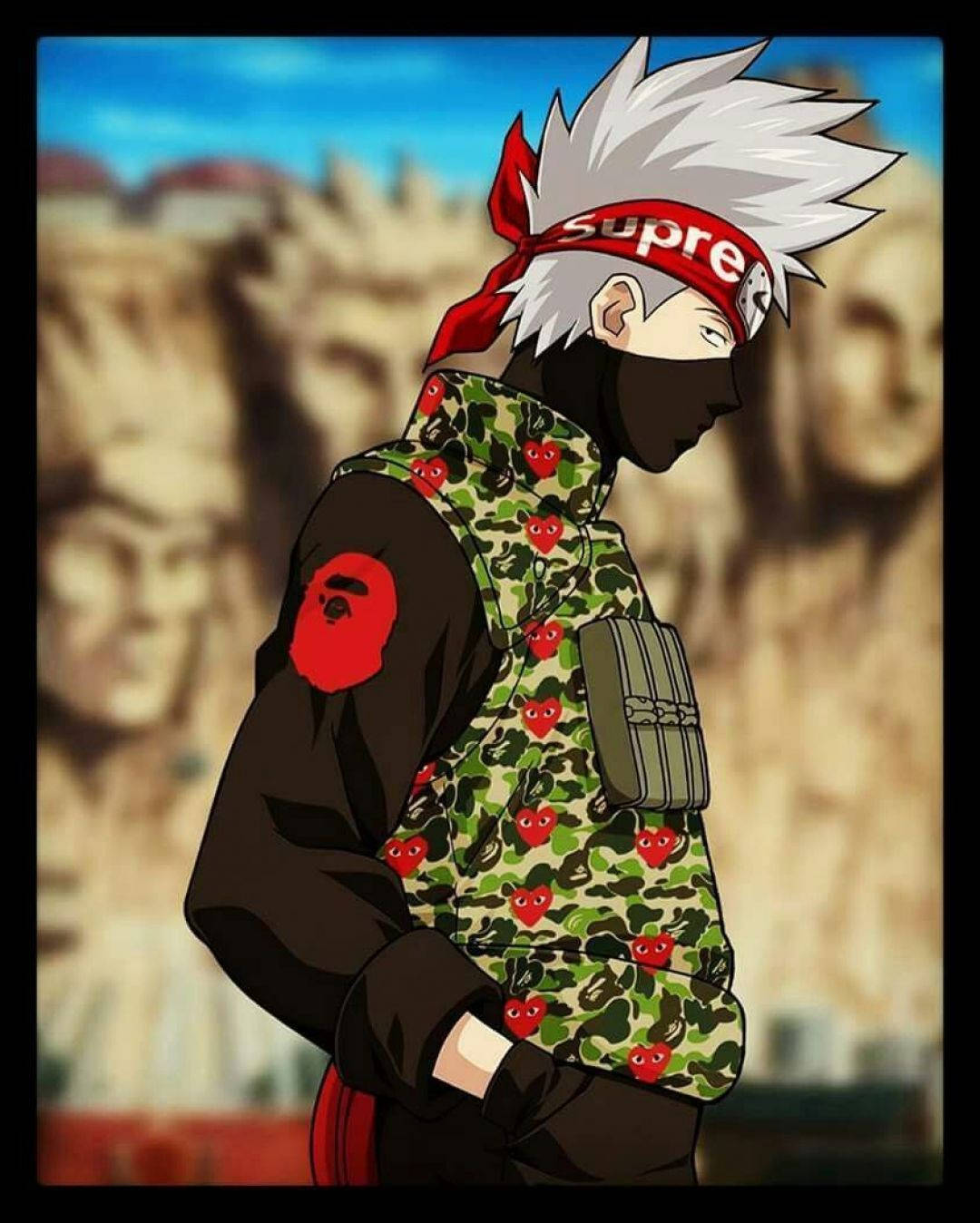 Naruto Swag Kakashi Στρατιωτικό Γιλέκο Ταπετσαρία
