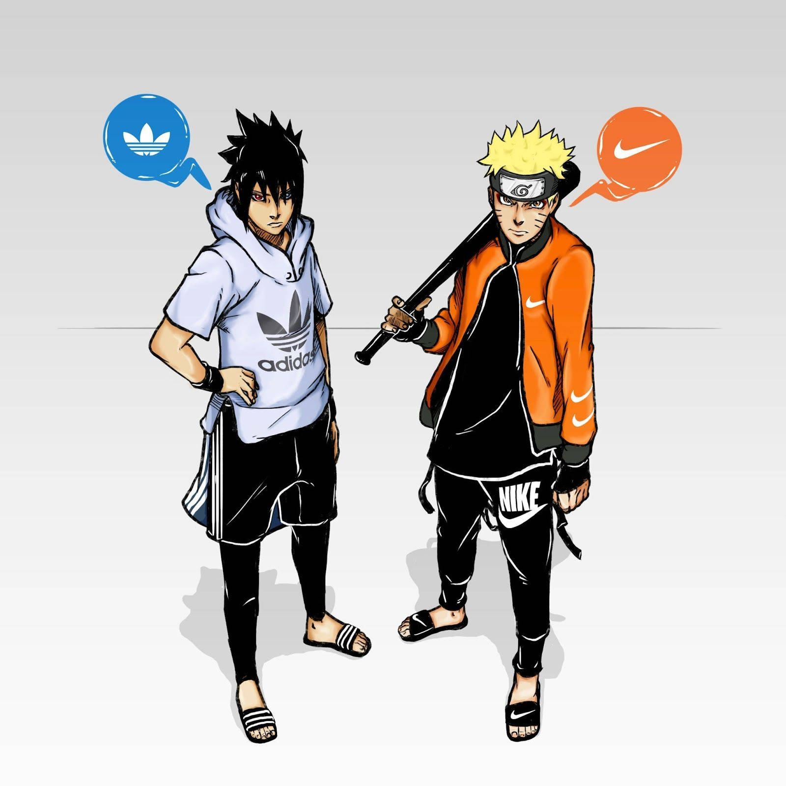 Naruto Swag και Sasuke σε Adidas και Nike Ταπετσαρία