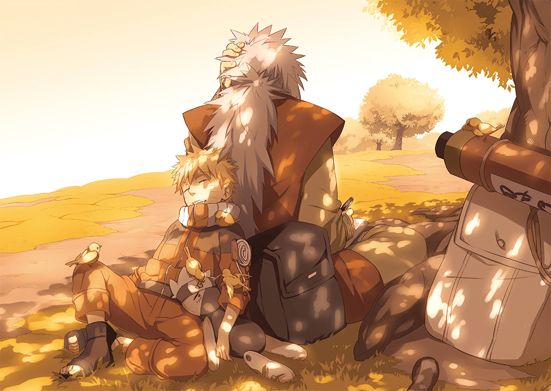 Naruto Uzumaki και Jiraiya με τον ύπνο Ταπετσαρία
