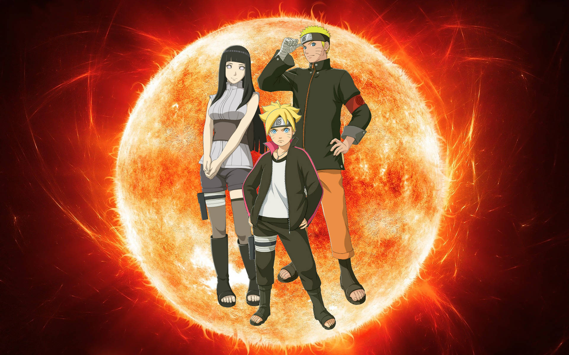 Naruto και Hinata με τον Boruto Ταπετσαρία