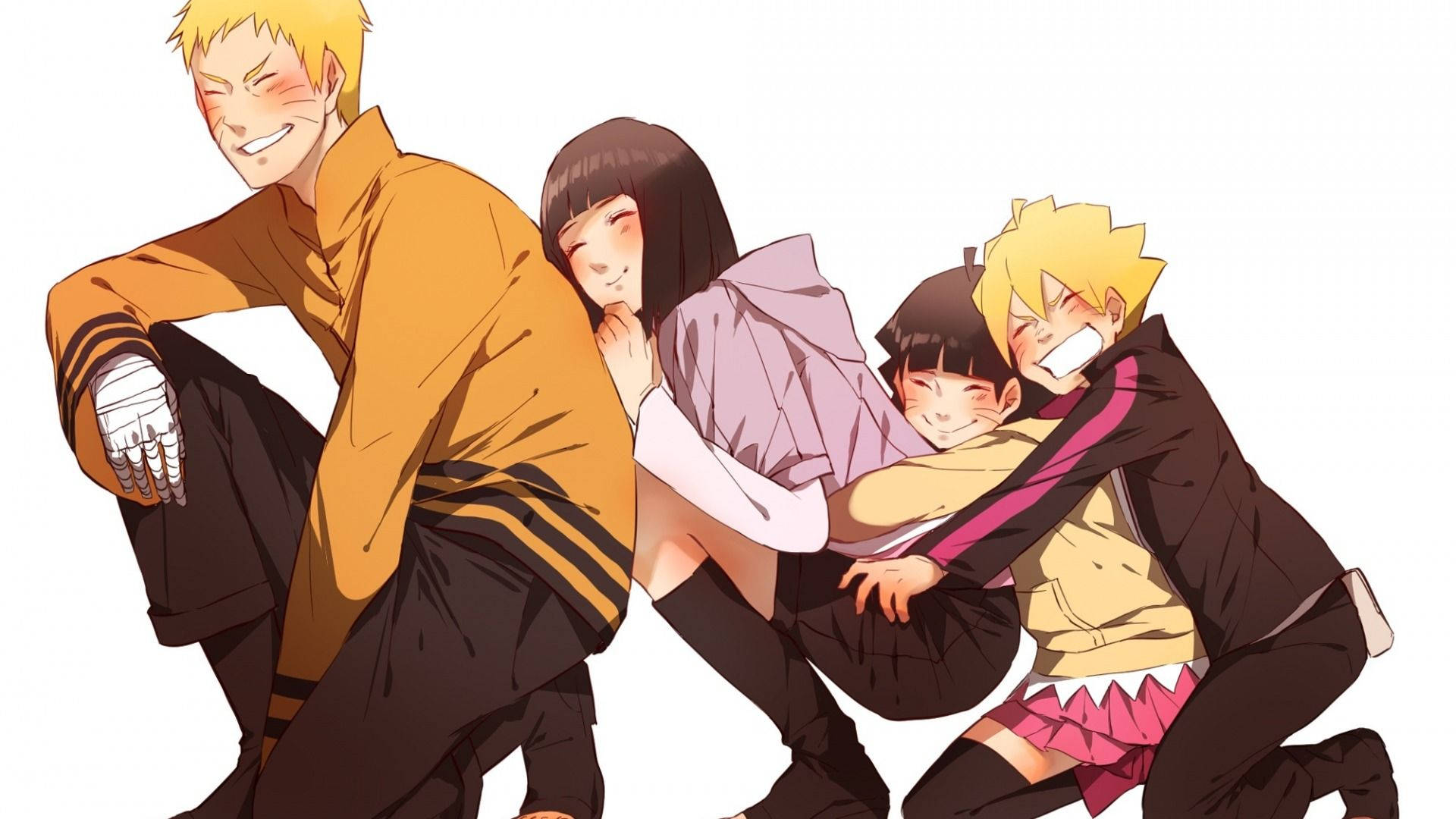 Naruto και Hinata με τα παιδιά τους Ταπετσαρία