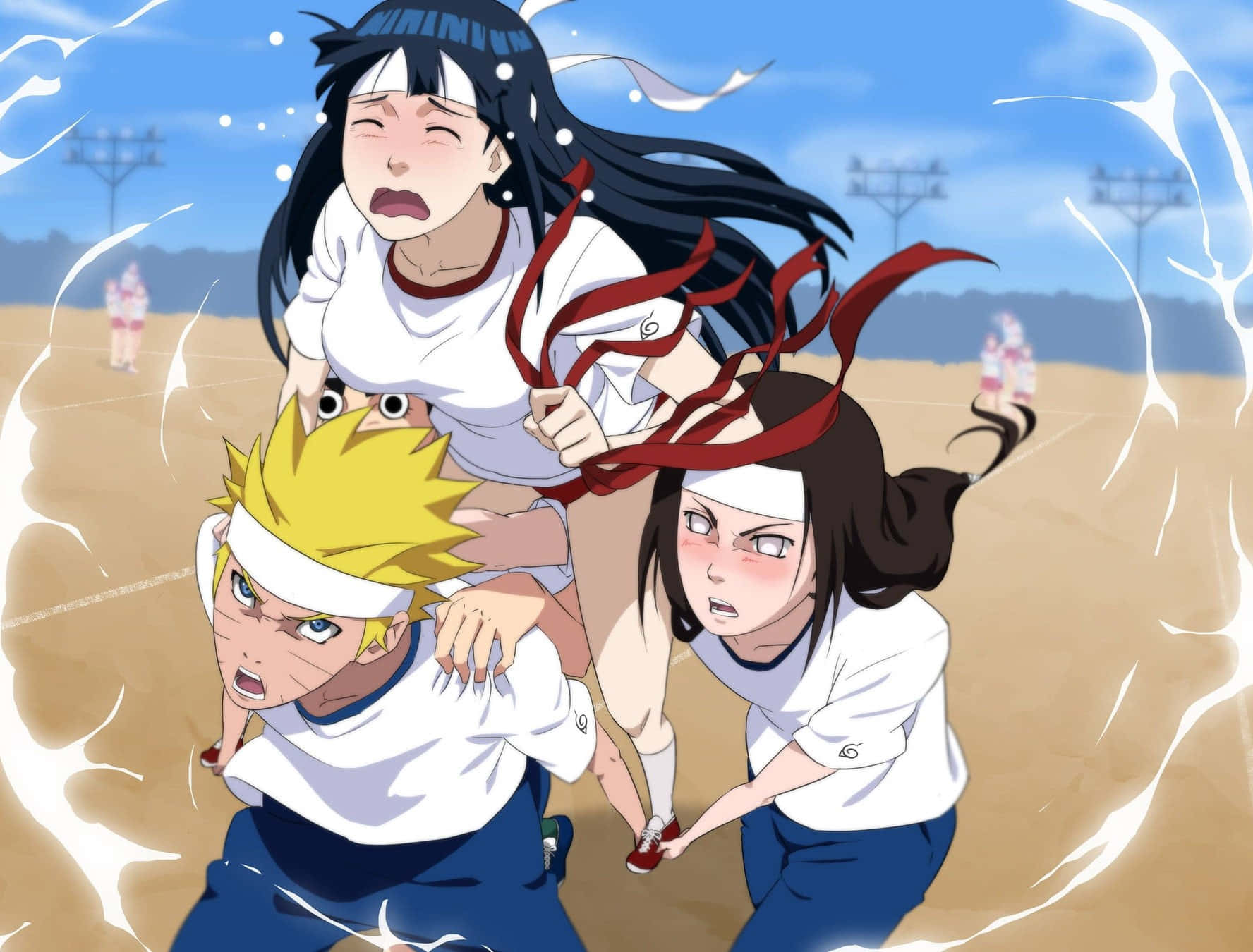 Naruto και Neji Hyuga μεταφέρουν την Hinata Ταπετσαρία