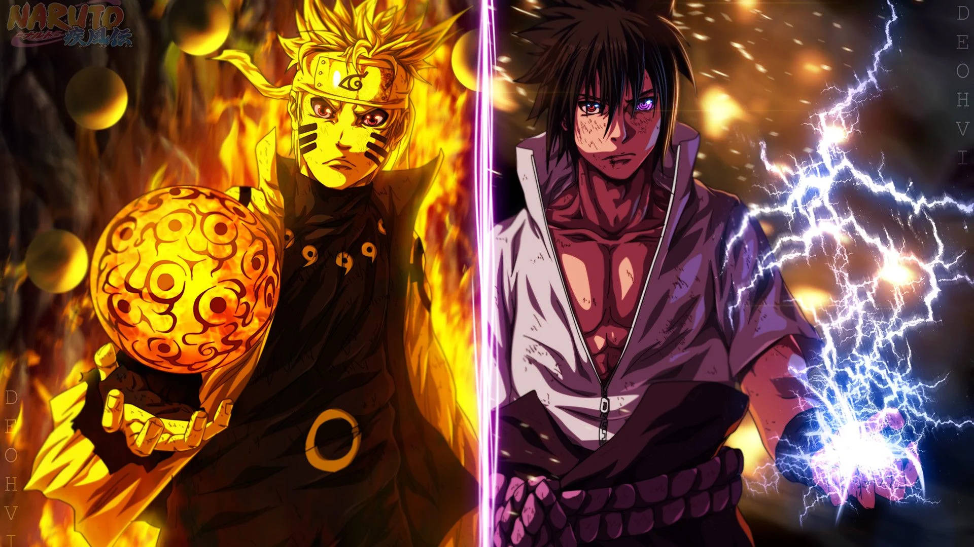 Naruto και Sasuke Ninjutsu Ταπετσαρία