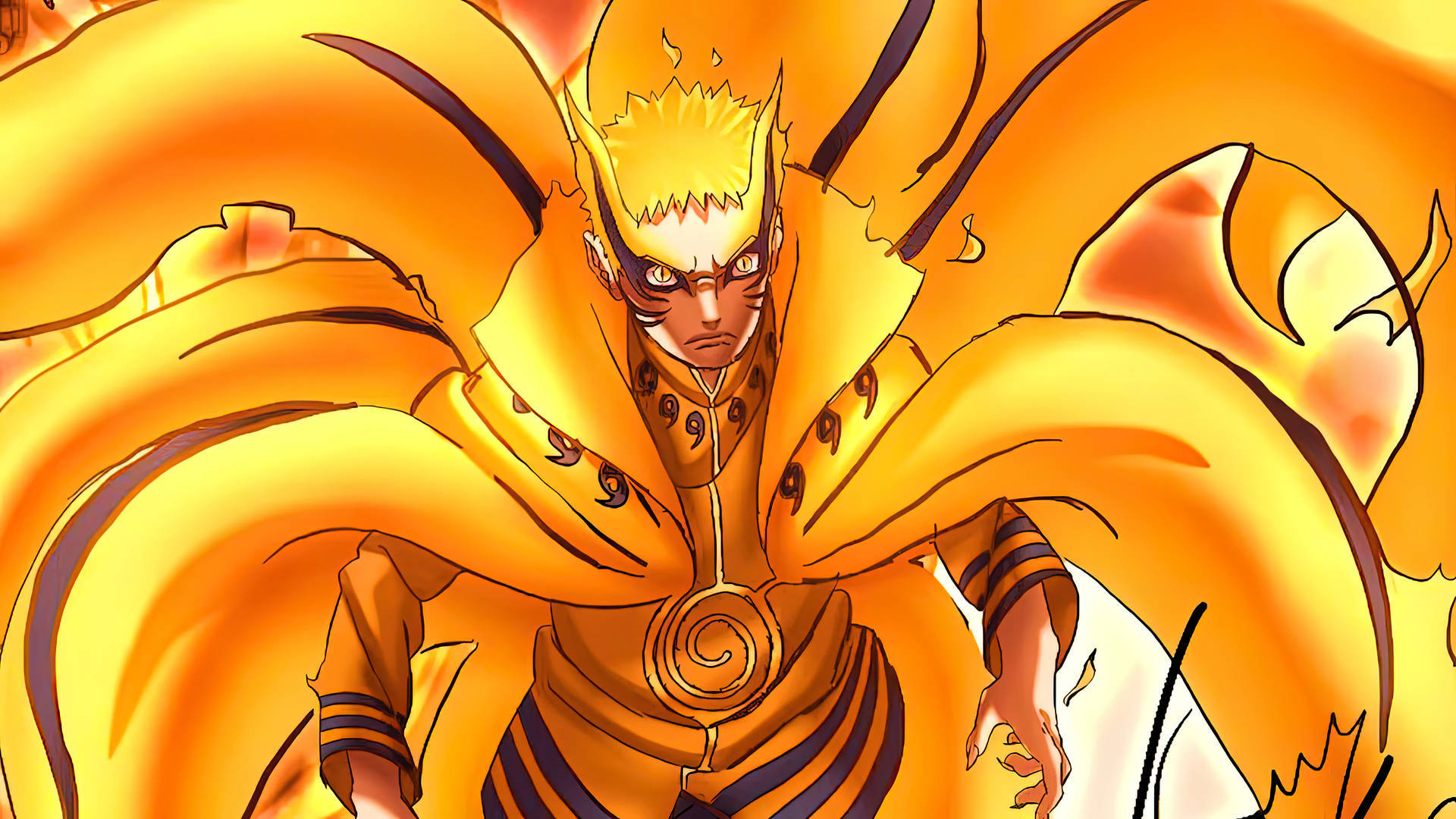 Naruto Μπάριον Μοντ Πορτοκαλί Έργο Τέχνης Ταπετσαρία